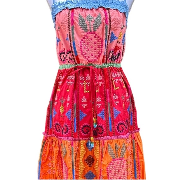 FARM Rio Colorful Patchwork Midi Dress - Picture 4 of 4